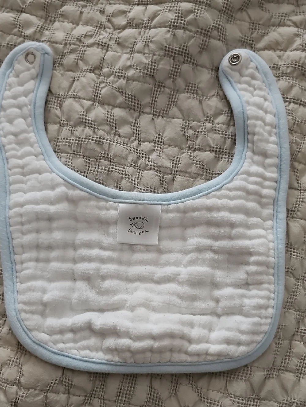 Swaddle Designs Blue Dot Muslin Baby Bib